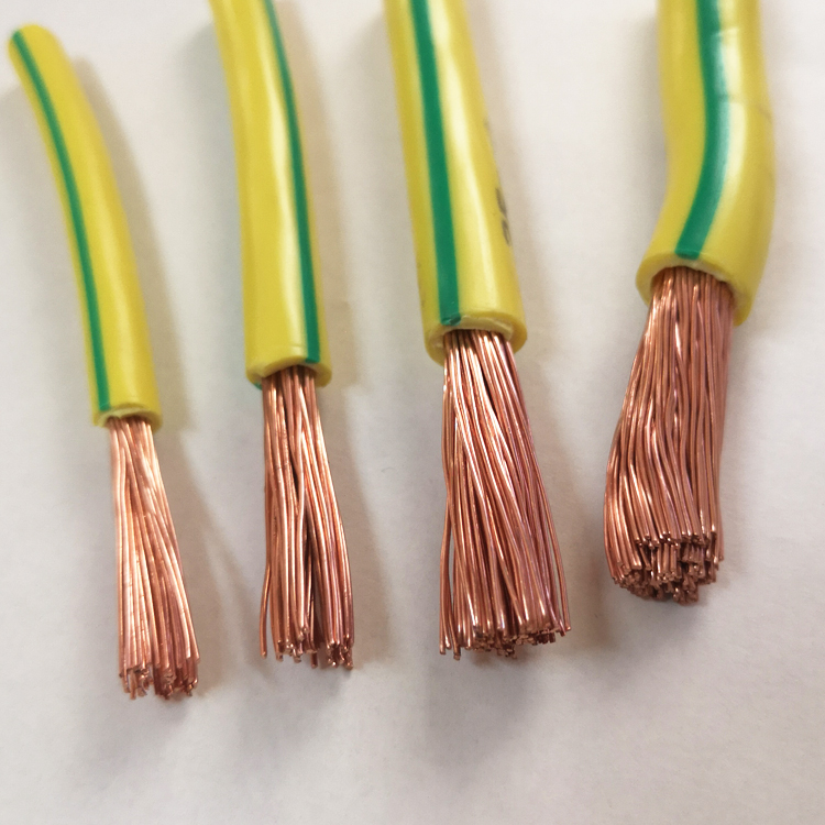 450/750V H07V-R/BVR/NYA Yellow Green Building Wire 50mm Earth Cable 99.9999 % Pure Copper 